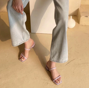 Korean Style] Lolus Pastel Thin Strap Square Toe Sandal – Ordicle