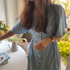 [Korean Style] Lilou Maxi Cinched Waist Button-down Maxi Dress