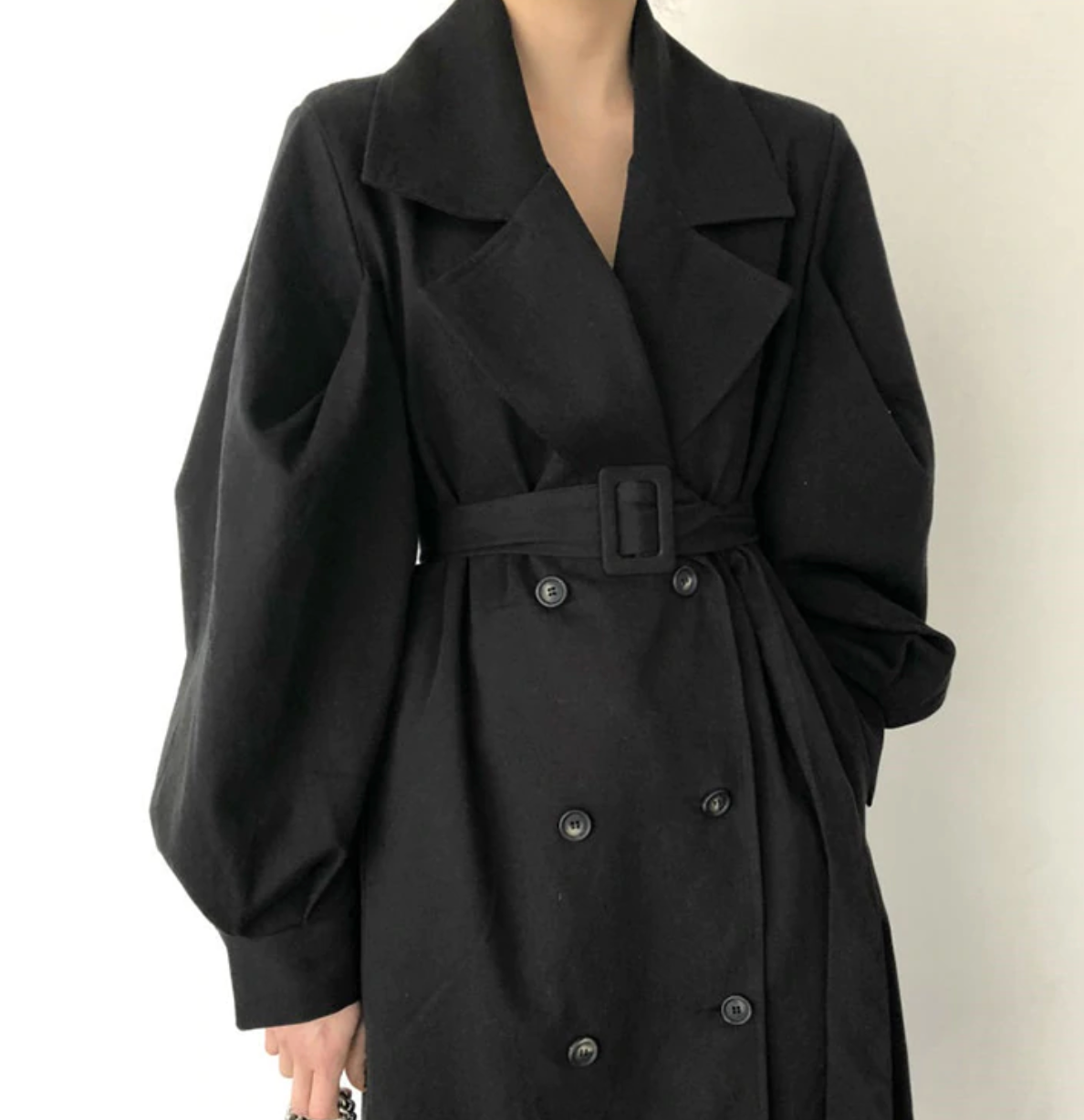 [Korean Style] Freja Voluminous Sleeve Long Trench Coat