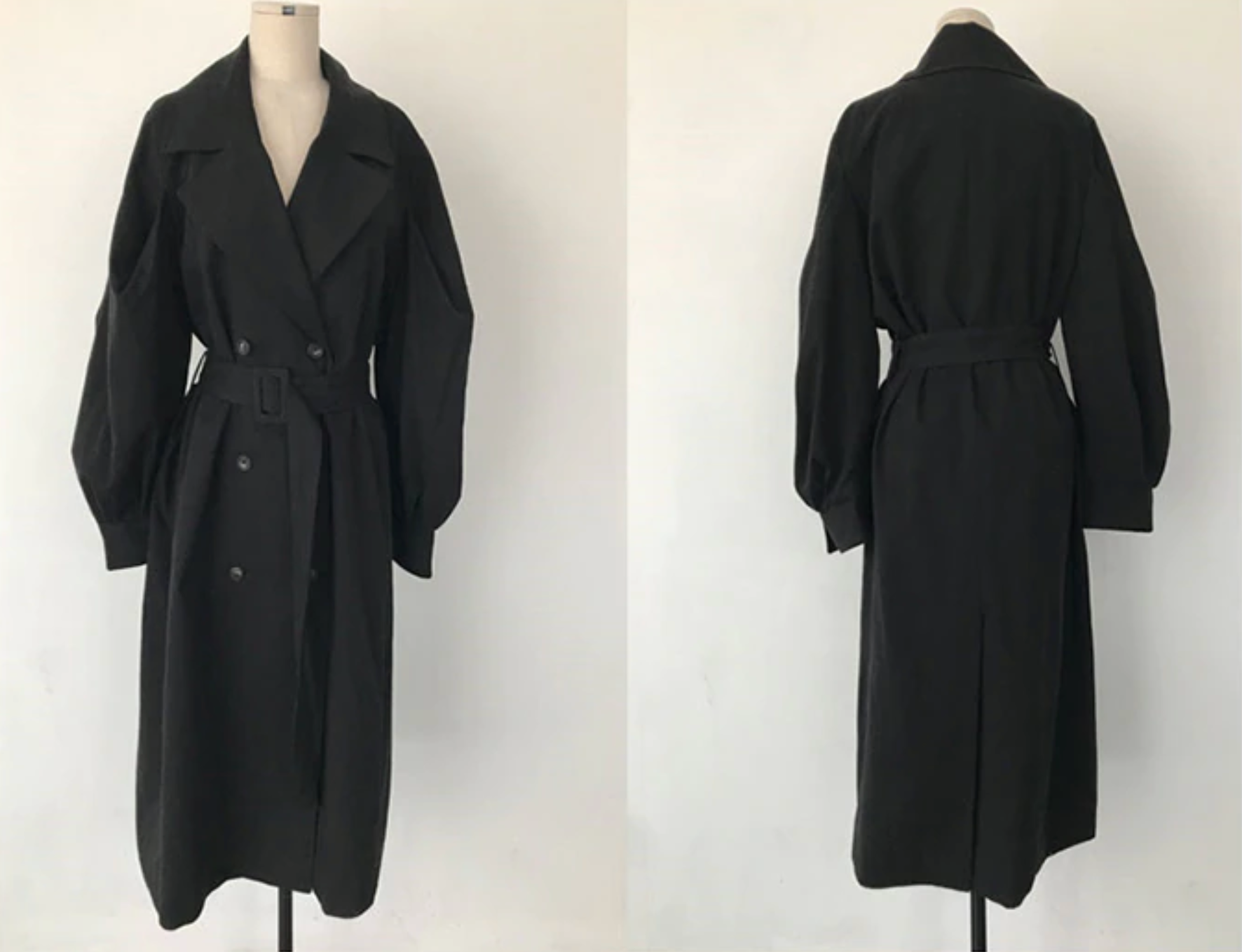 [Korean Style] Freja Voluminous Sleeve Long Trench Coat