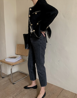[Korean Style] Pear Pastel Tweed Jacket