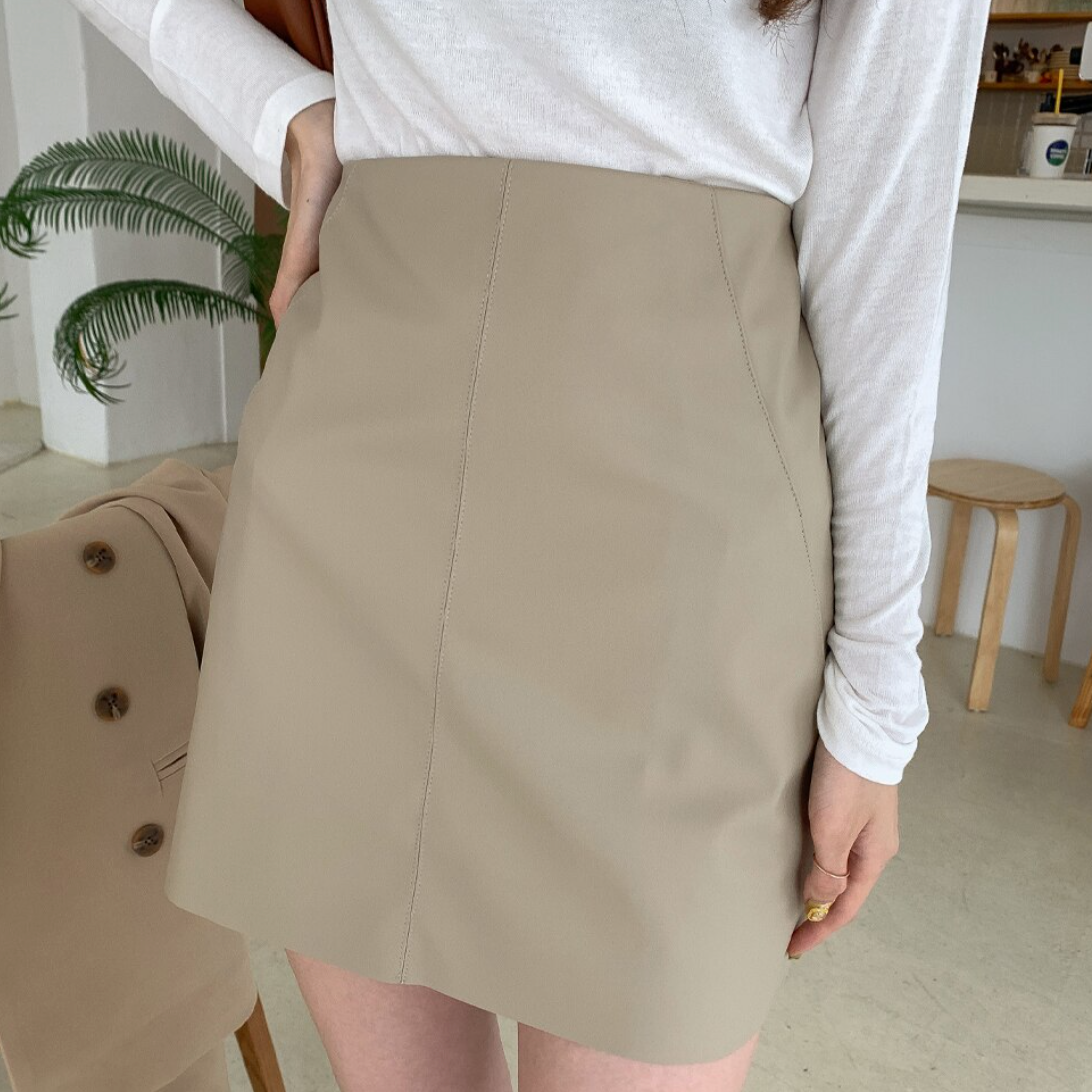 [Korean Style] Morrie Milk Tea Blazer Skirt 2 Piece Set