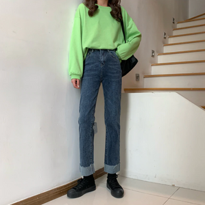 [Korean Style] Cratie High Waisted Straight Jeans