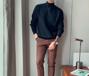 [Korean Style] 4 Colors Solid Wool Turtleneck