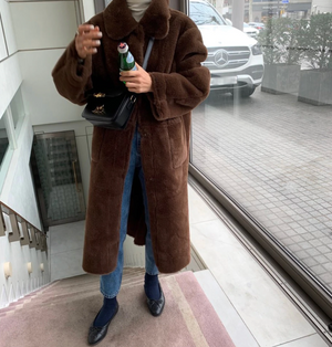 [Korean Style] Embry Teddy Long Coat