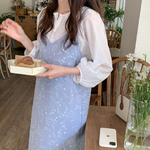 [Korean Style] Lorra Floral Print Straight Spaghetti Cami Dress