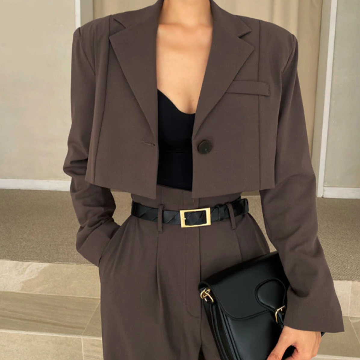 Stylish Female Suit Elegant Pant Suits Women Korean Crop Blazer And Pants  Cropped Blazer Set Two Piece Set Outfits - AliExpress