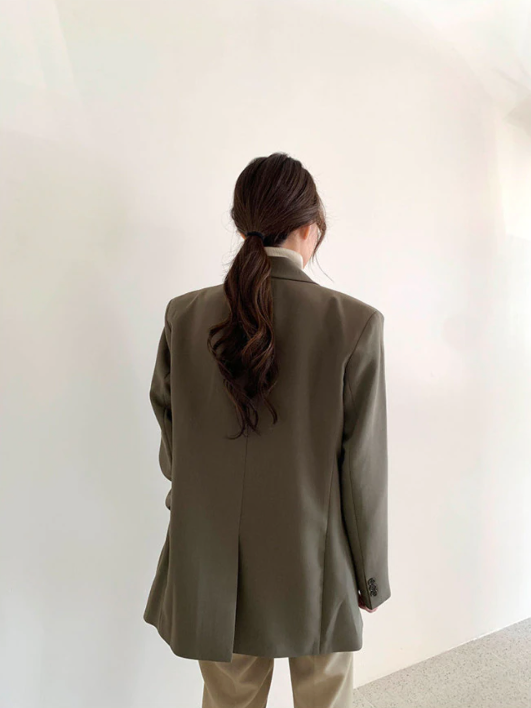 [Korean Style] Vintage Style Loose Fit Long Sleeve Blazer
