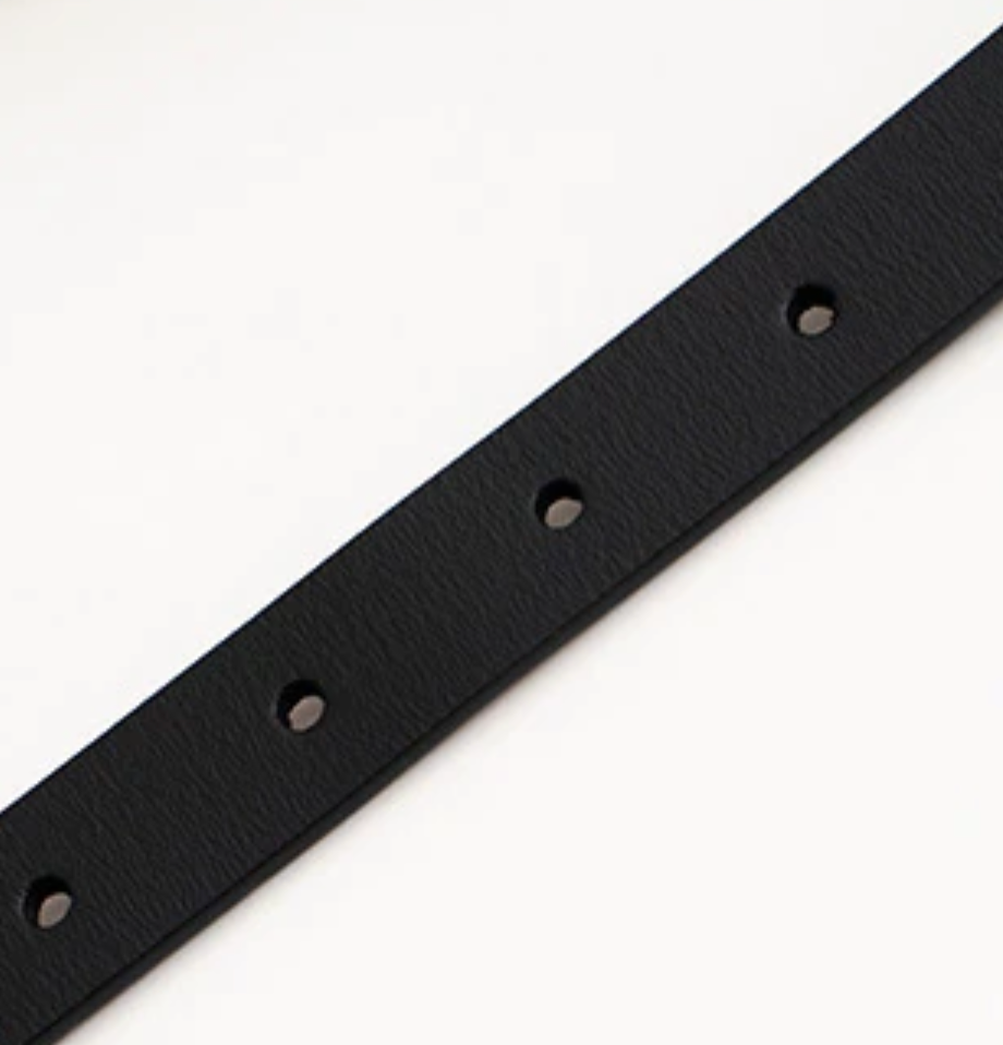 [Korean Style] Minimal Real Leather Belt w/ Gold Tone Buckle