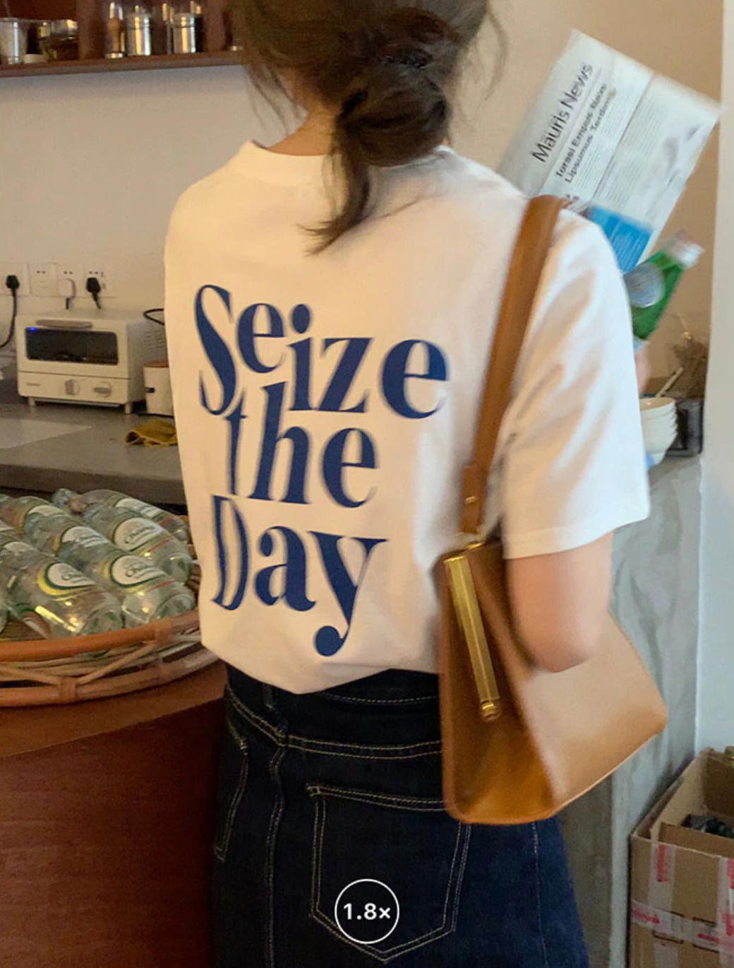 [Korean Style] Seize-the-day Loose Fit Short Sleeve Graphic T-shirt