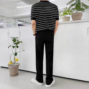 [Korean Style] 2 Colors Short-Sleeved Stripe T-shirts