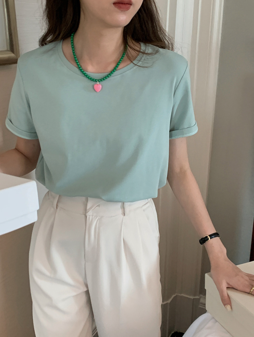 [Korean Style] 15 Colors Versatile Solid Color Short Sleeve Basic T-shirt