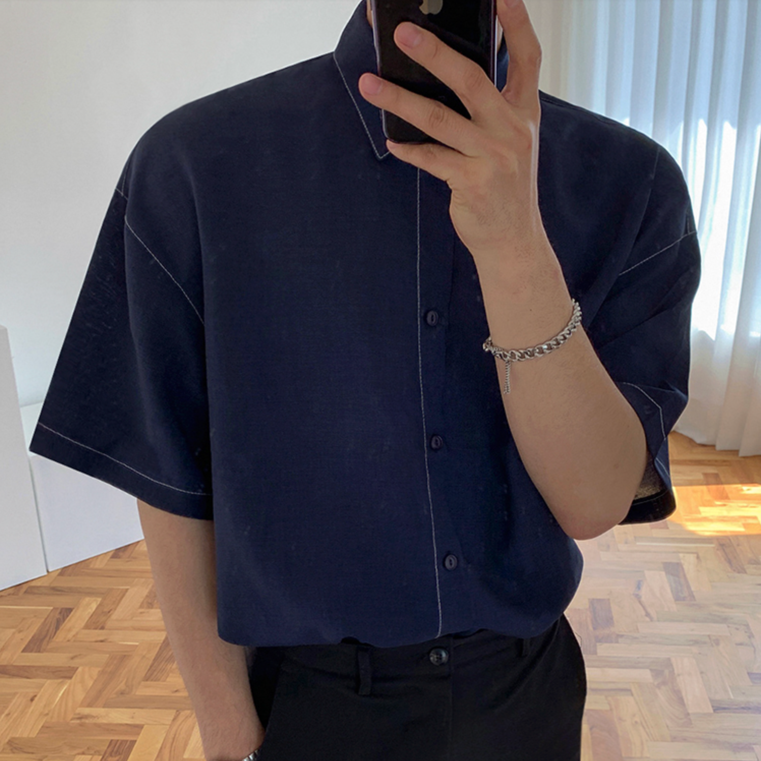[Korean Style] Turn-down Collar Oversized Shirts
