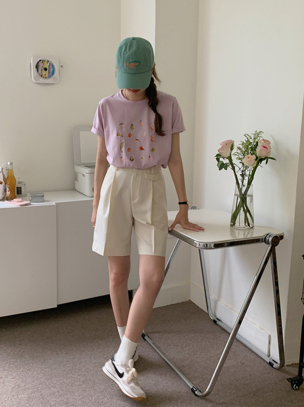 [Korean Style] High Waist Pleated Dress-up Bermuda Shorts