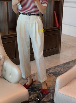 [Korean Style] High Quality 4 Color Pleated Cropped Pants