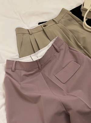 [Korean Style] High Quality 4 Color Pleated Cropped Pants