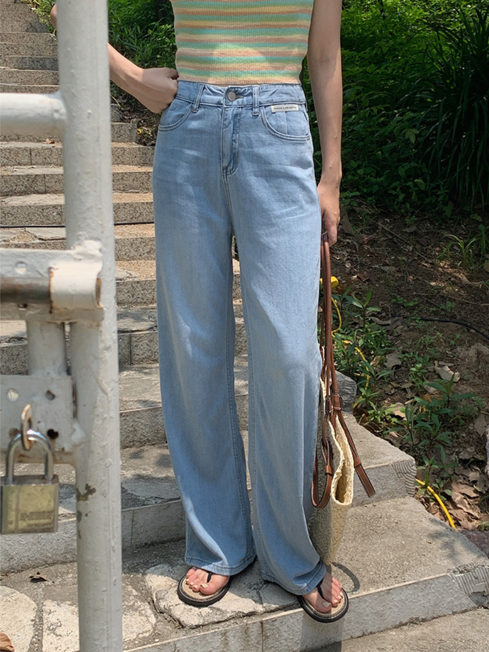 Bonsir Men's Summer New Jeans Korean Style Loose Wide Leg Flare Denim Pants  Male Fashion Washed Cropped Trousers 2023 Tide | Wide leg denim, Denim  flares, Printed hoodies sweatshirts