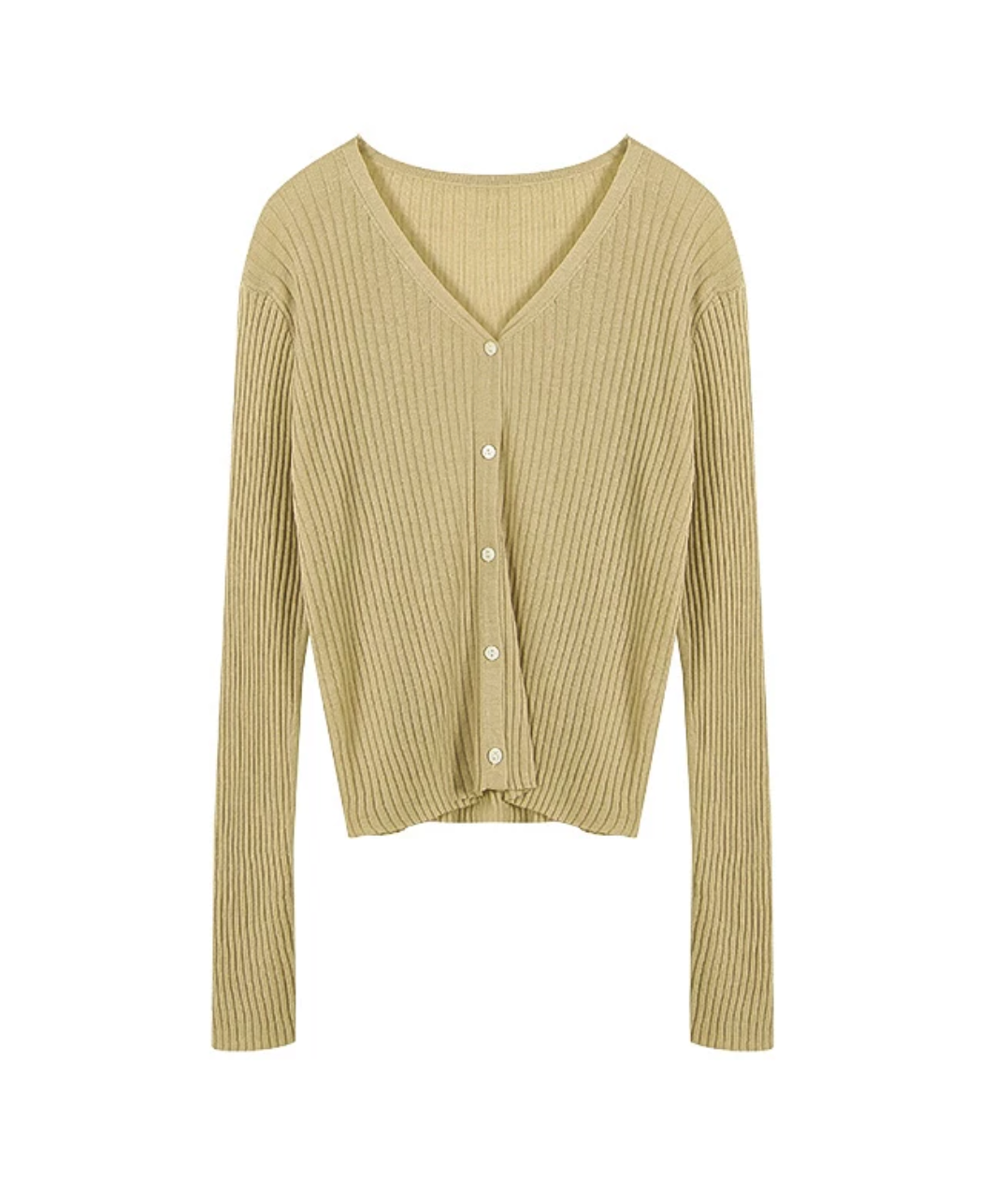 [Korean Style] 7 Color V-Neck Rib Knit Top Cardigan