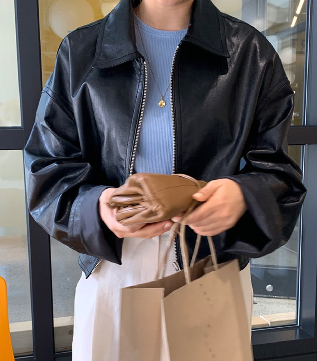 New Handbag Purchase + Faux Leather Jacket Look