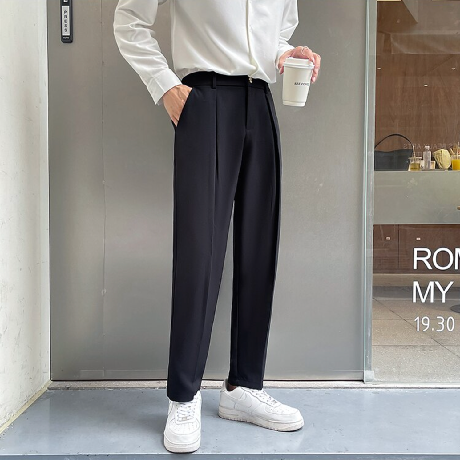 DS Men's Pants Cotton Korean Fashion Suit Pants Casual Trousers (COD)