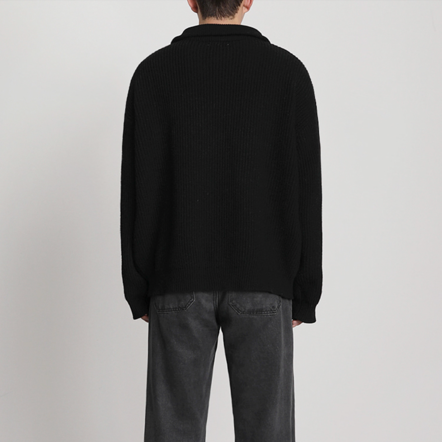 [Korean Style] 2 Colors Oversized Wool Zip Sweaters