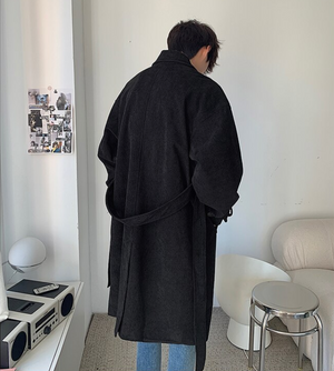 [Korean Style] 2 Colors Corduroy Oversized Double Coats