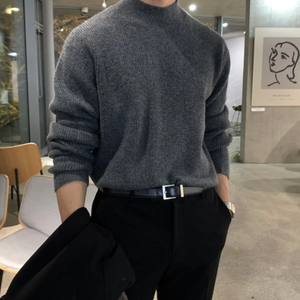 [Korean Style] 3 Colors Knitted Pullover Turtleneck Sweaters
