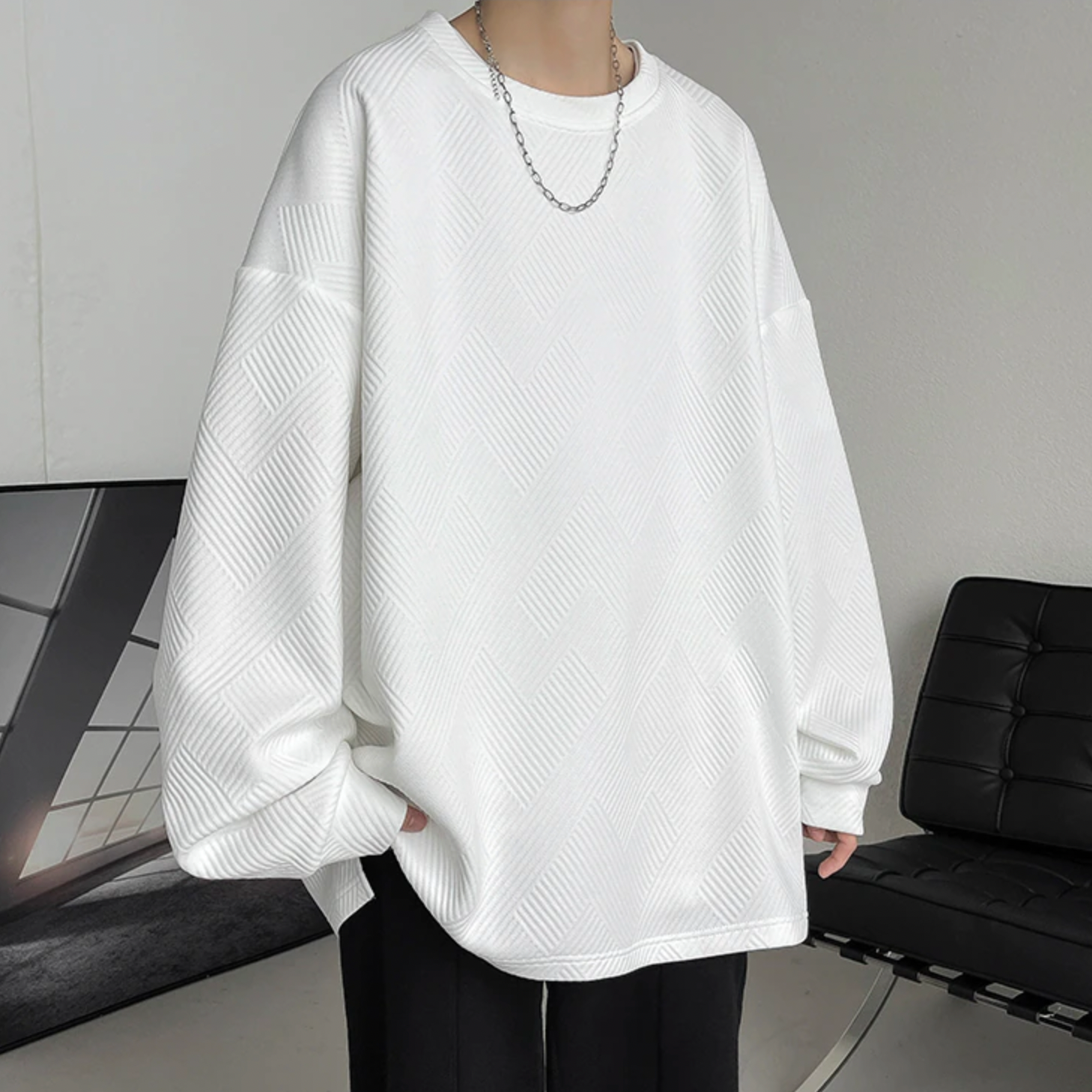 [Korean Style] 3 Colors Oversized O-Neck Sweatshirts