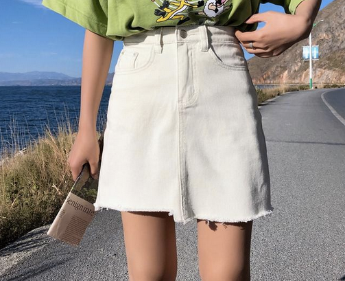 [Korean Style] Gein High Waist Denim Skirt