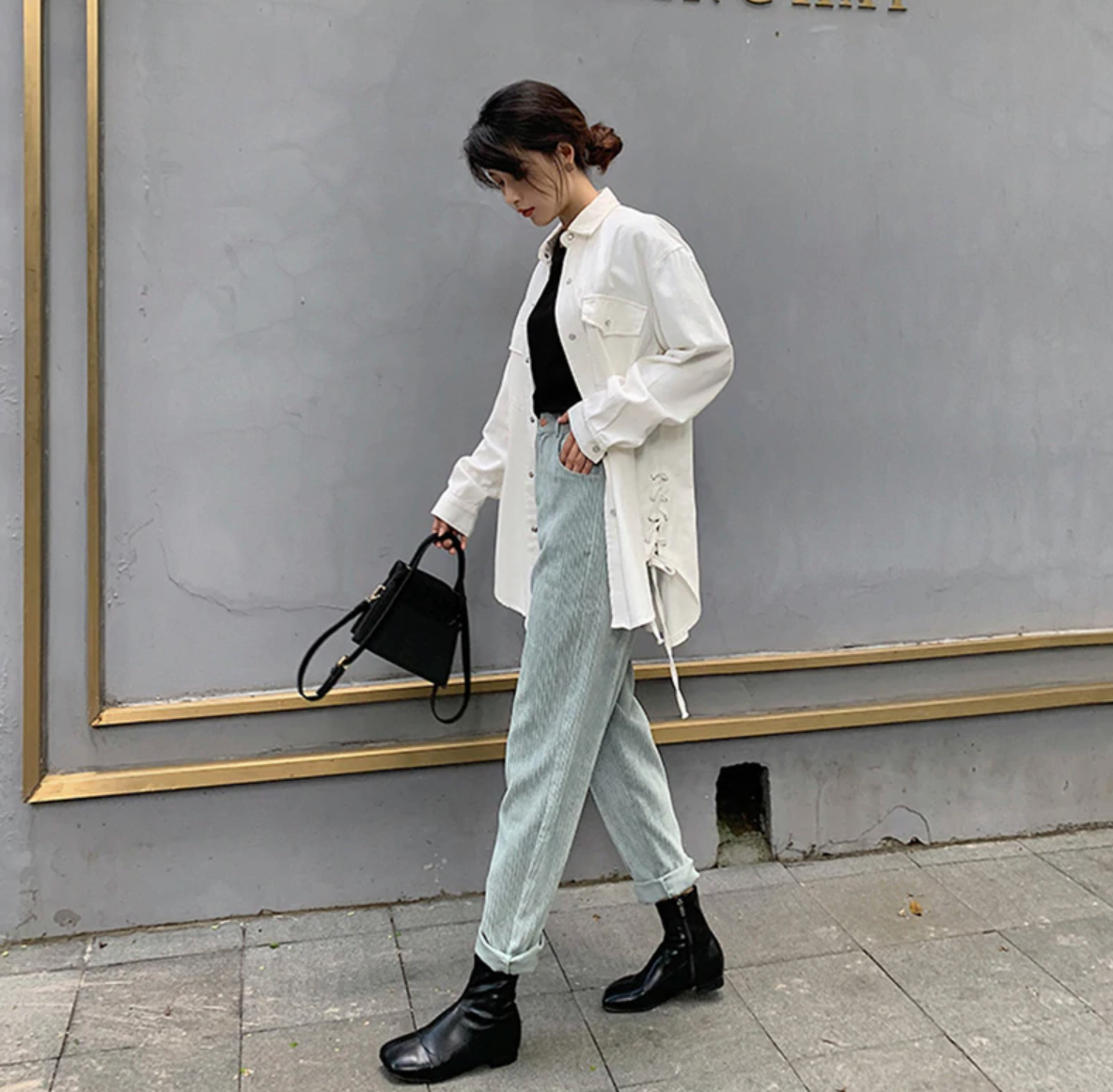 Korean Style] Bolo High Waist Corduroy Pants – Ordicle