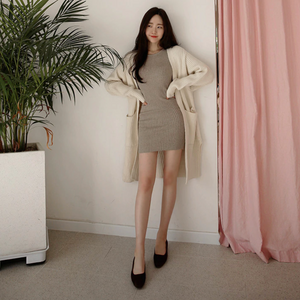 [Korean Style] Remy Slim Fit Rib Knit Dress