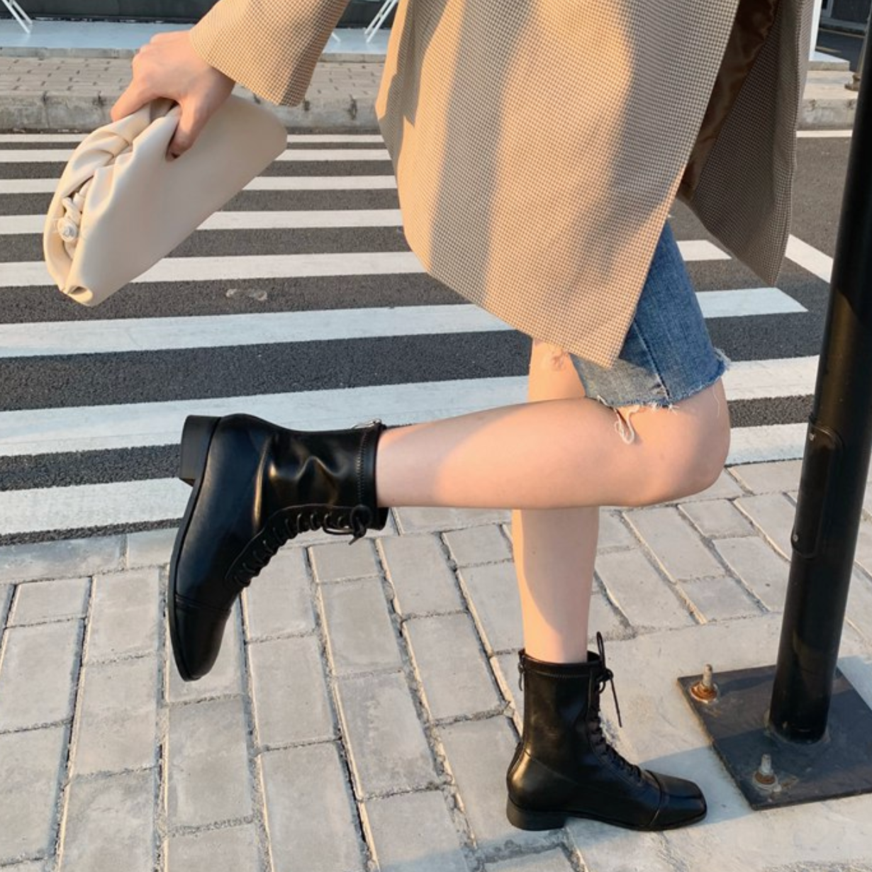 [Korean Style] Irene Faux Leather Ankel Boots