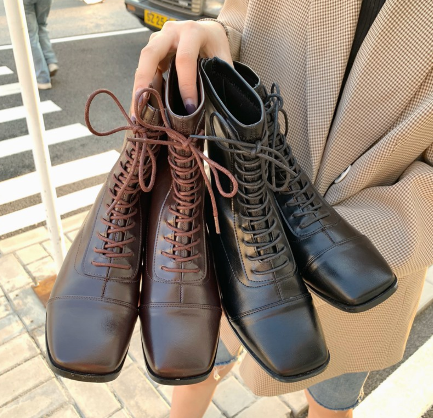 [Korean Style] Irene Faux Leather Ankel Boots