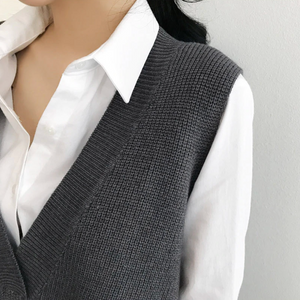 [Korean Style] Patricia Loose Fit Knit Vest