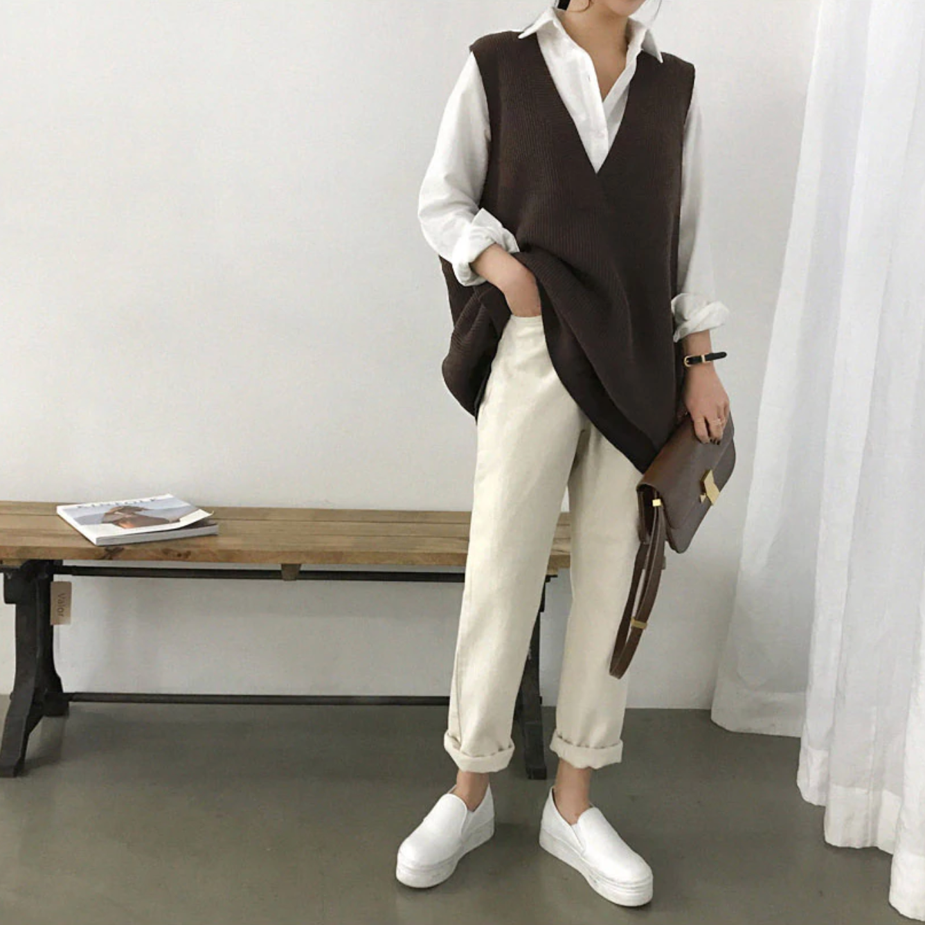 [Korean Style] Patricia Loose Fit Knit Vest