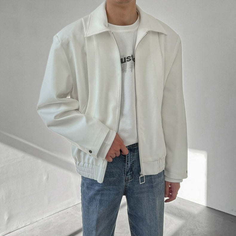 [Korean Style] Black/white Casual Zipper Jackets