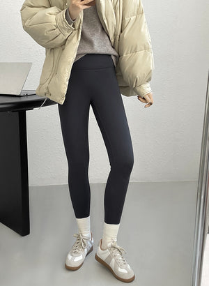 [Korean Style] High Rise Tummy Control Fleeced Legging