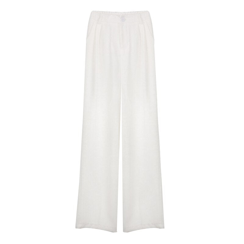 [Korean Style] 4 Colors Cinched Waist Pleated Wide leg Trouser