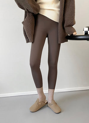 [Korean Style] High Rise Tummy Control Fleeced Legging