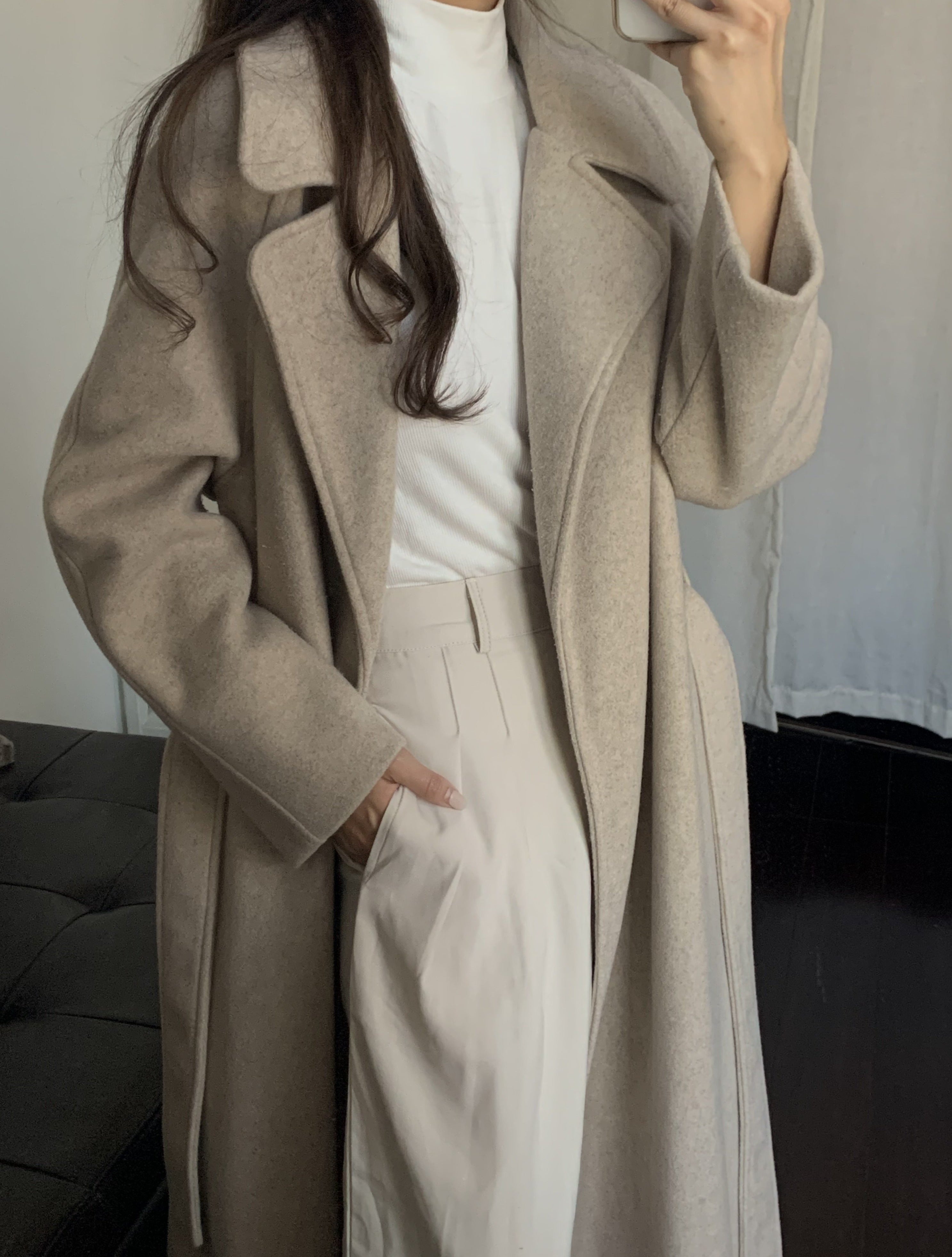 [Korean Style] Noosa Belted Woolen Coat