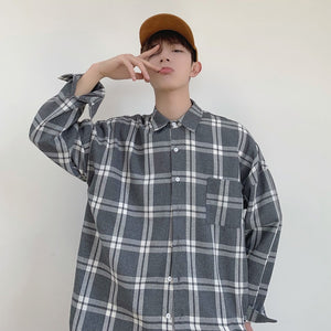 [Korean Style] Danny Oversized Plaid Shirts