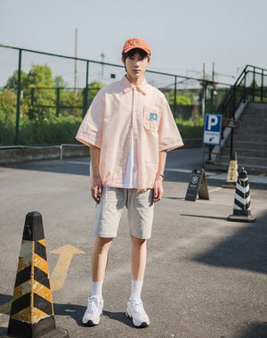 [Korean Style] Rope Stripe Printing Shirts