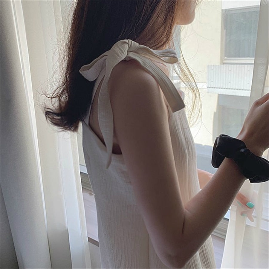 [Korean Style] Baled Minimal Ribbon Dress