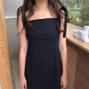 [Korean Style] Baled Minimal Ribbon Dress