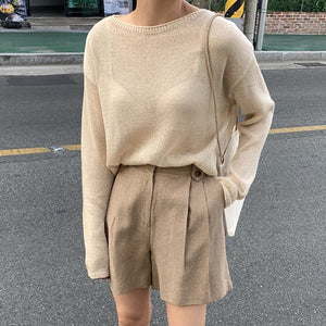 [Korean Style] Patty Long sleeve Knit Tee