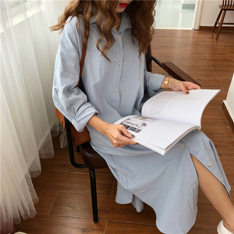 [Korean Style] Jessmin Button Down Shirt Dress