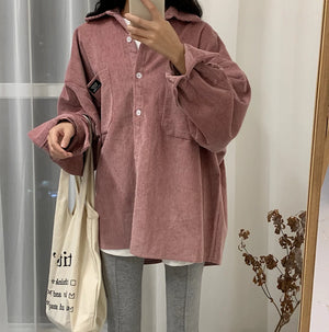 [Korean Style] Niomi Solid Color Oversized Shirts
