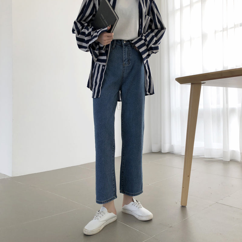 [Korean Style] Lulus Button Straight Jeans