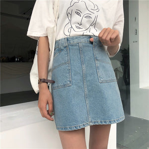 [Korean Style] Helly A Line High Waist Denum Skirt