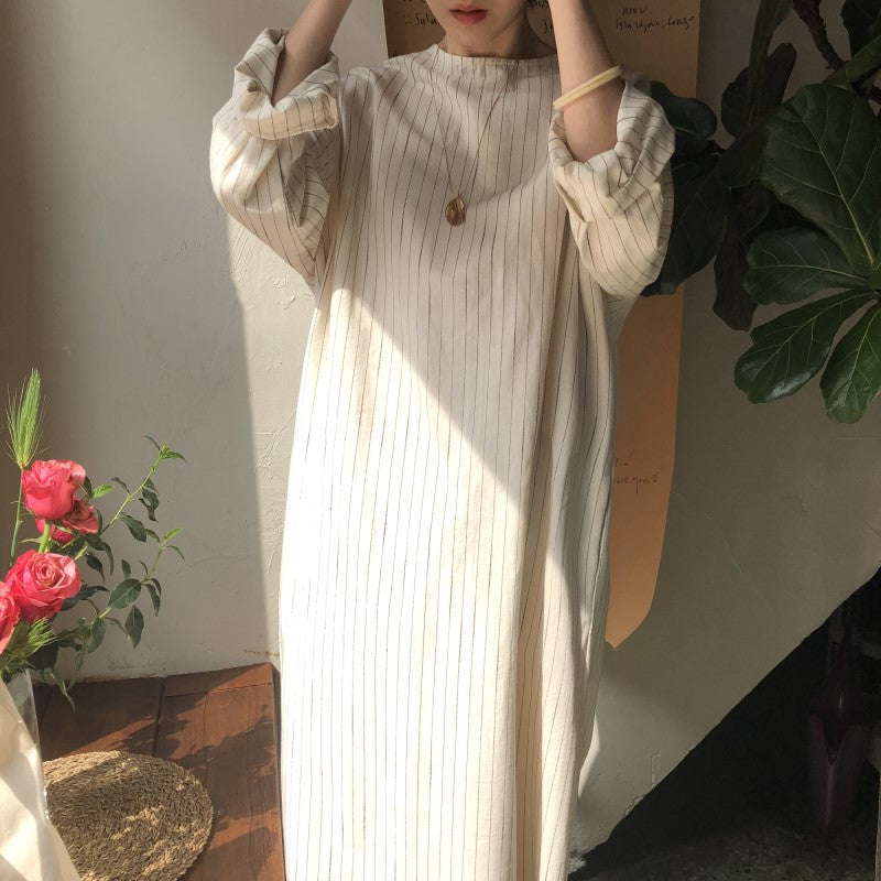 [Korean Sytle] Minimal Loose Fit Stripe Dress